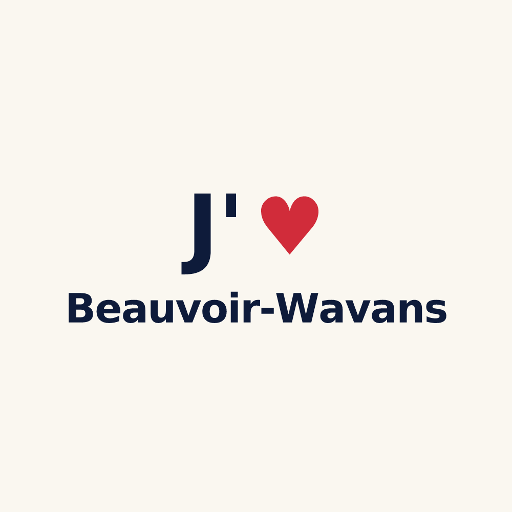 Tasse personnalisée Beauvoir-Wavans — design « J'aime Beauvoir-Wavans » imprimé sur la tasse