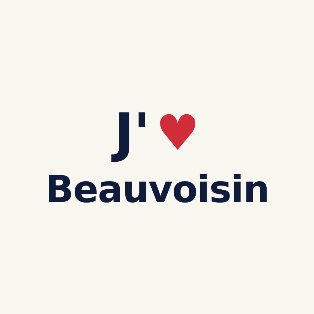 Tasse personnalisée Beauvoisin — design « J'aime Beauvoisin » imprimé sur la tasse