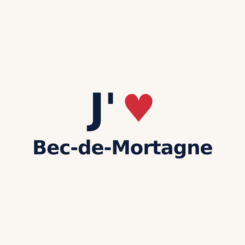 Tasse personnalisée Bec-de-Mortagne — design J'aime Bec-de-Mortagne