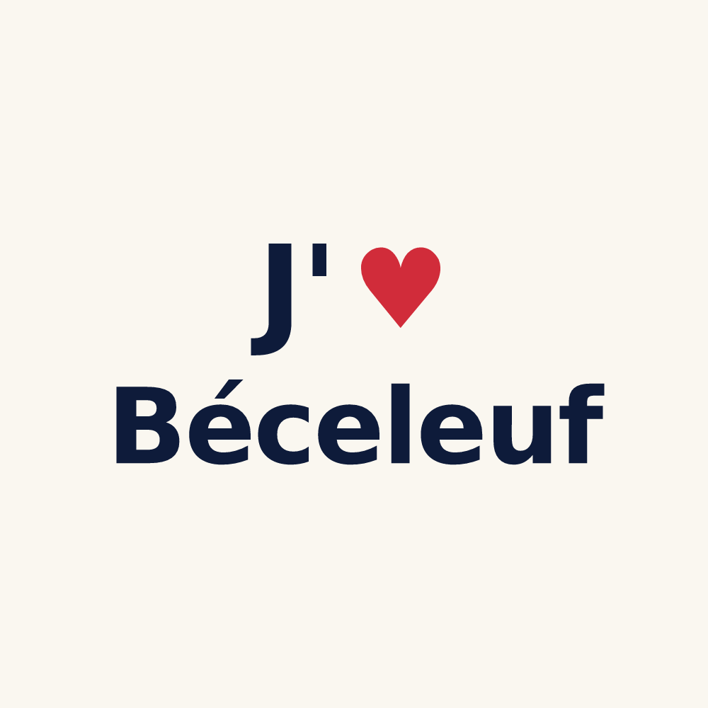 Tasse personnalisée Béceleuf — design J'aime Béceleuf