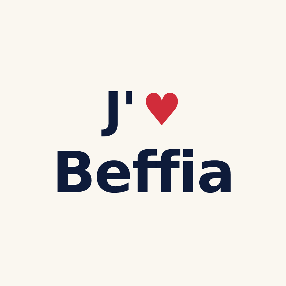 Tasse personnalisée Beffia — design J'aime Beffia