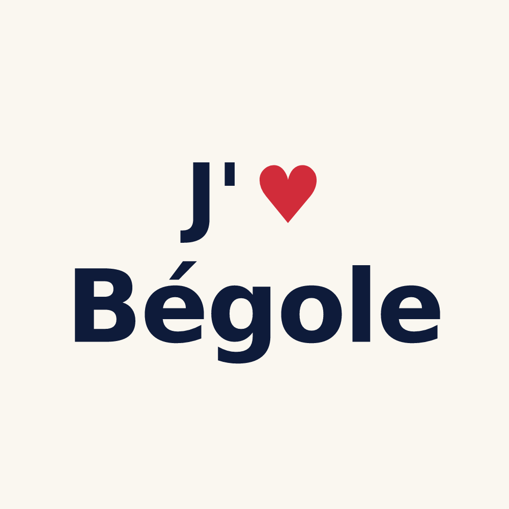 Tasse personnalisée Bégole — design J'aime Bégole