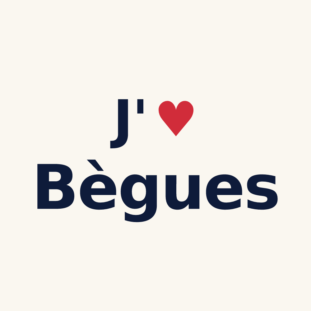 Tasse personnalisée Bègues — design J'aime Bègues
