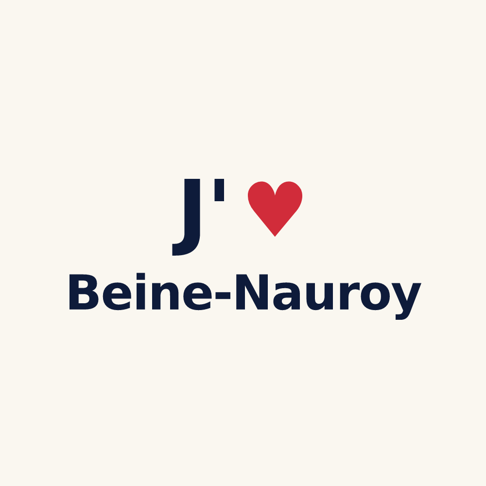 Tasse personnalisée Beine-Nauroy — design « J'aime Beine-Nauroy » imprimé sur la tasse