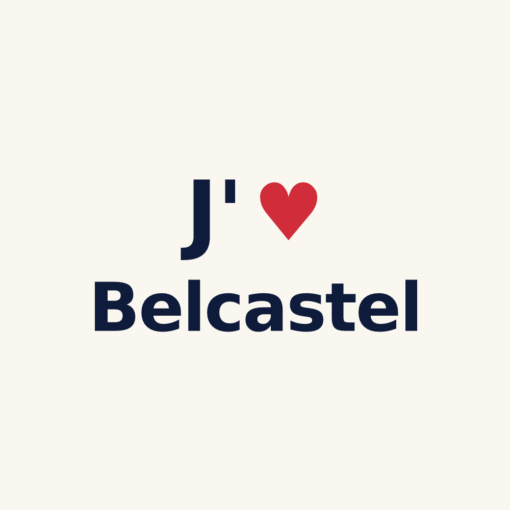Tasse personnalisée Belcastel — design J'aime Belcastel