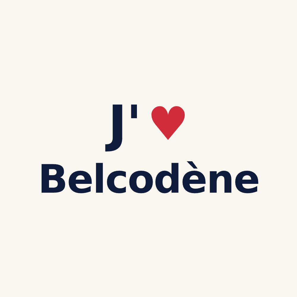 Tasse personnalisée Belcodène — design « J'aime Belcodène » imprimé sur la tasse