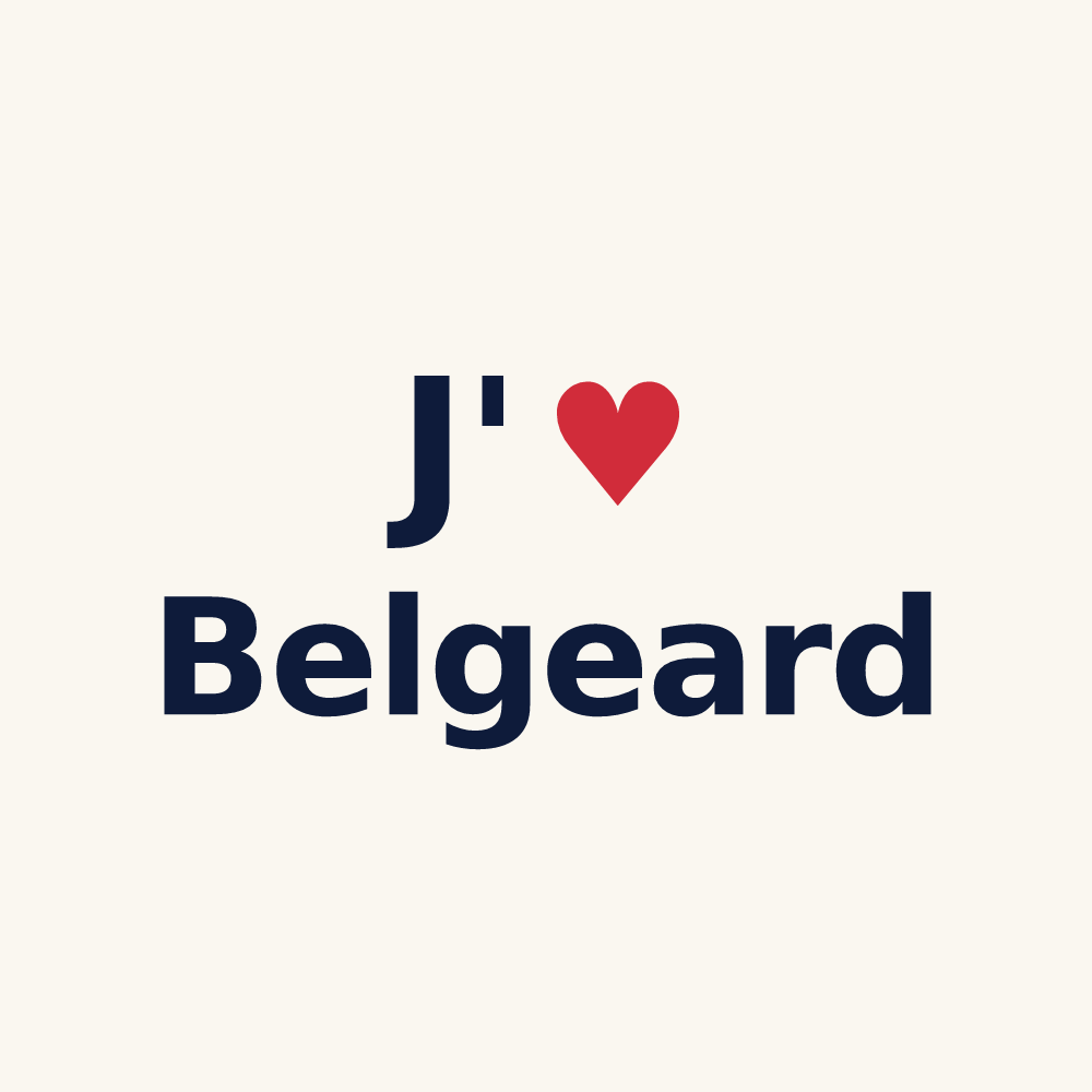 Tasse personnalisée Belgeard — design J'aime Belgeard