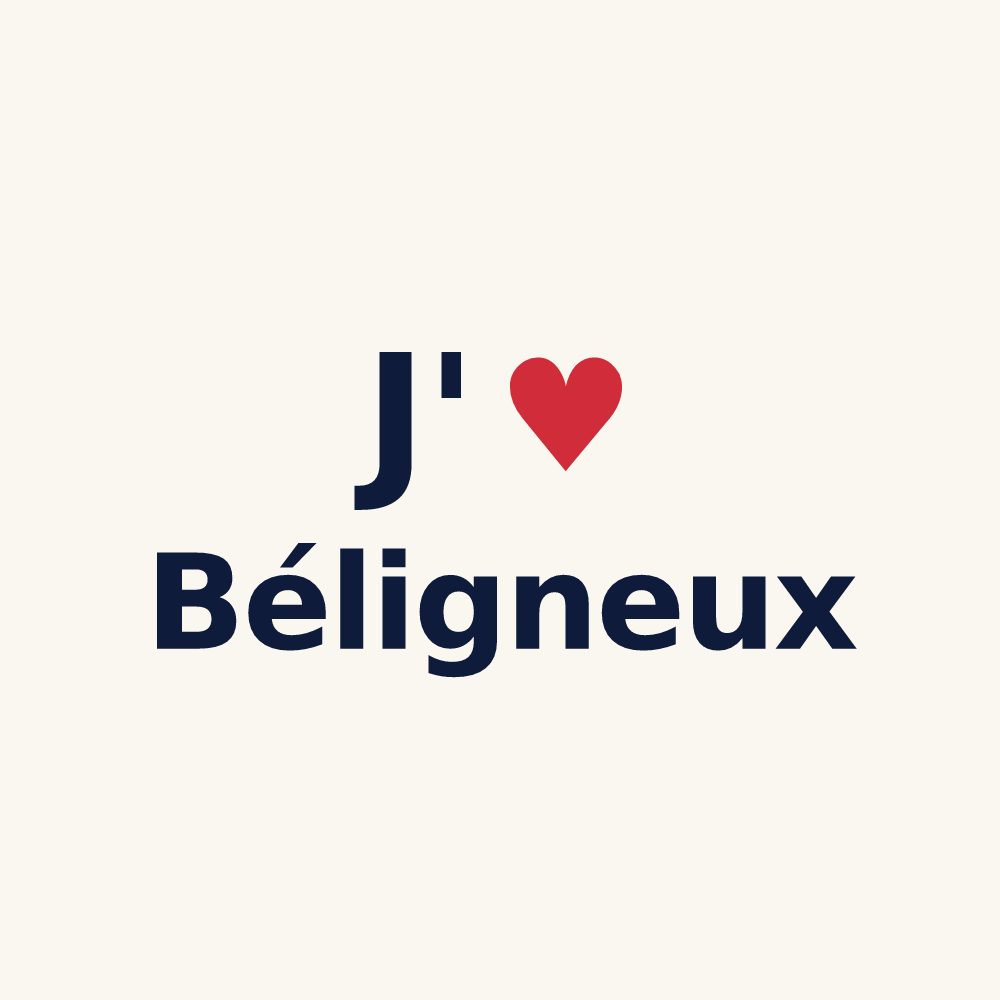 Tasse personnalisée Béligneux — design J'aime Béligneux