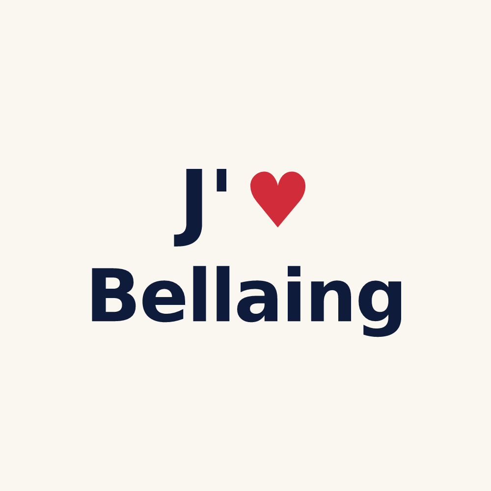Tasse personnalisée Bellaing — design « J'aime Bellaing » imprimé sur la tasse