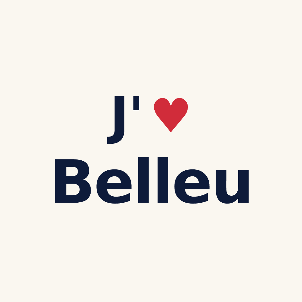 Tasse personnalisée Belleu — design J'aime Belleu