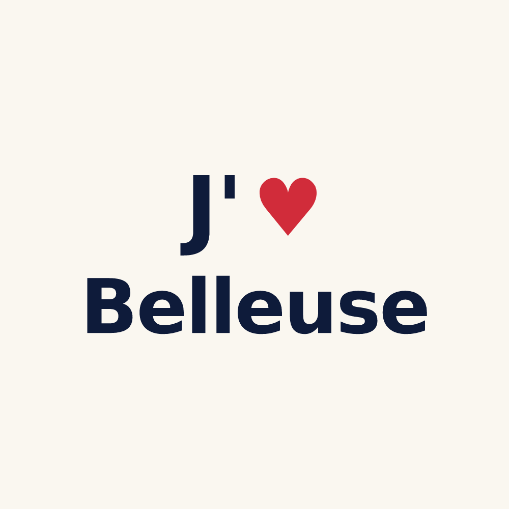 Tasse personnalisée Belleuse — design J'aime Belleuse