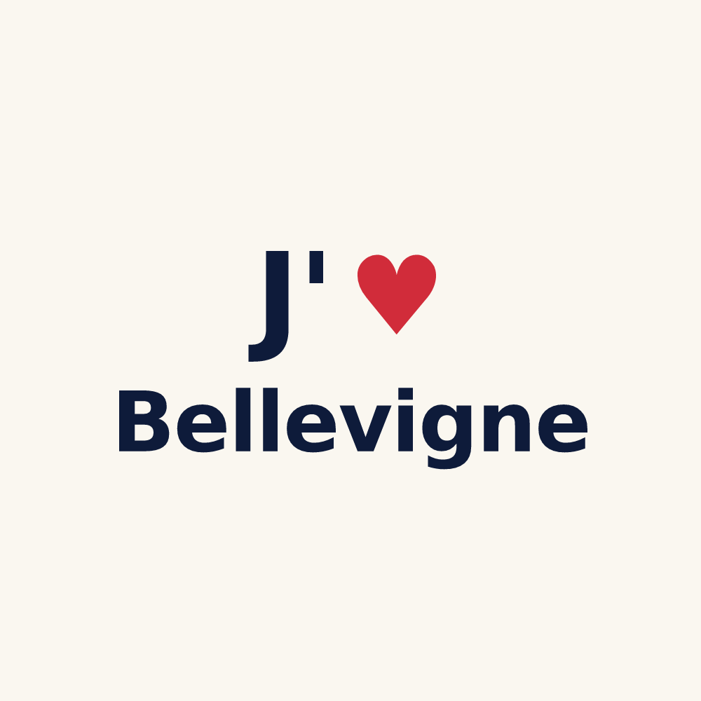 Tasse personnalisée Bellevigne — design J'aime Bellevigne