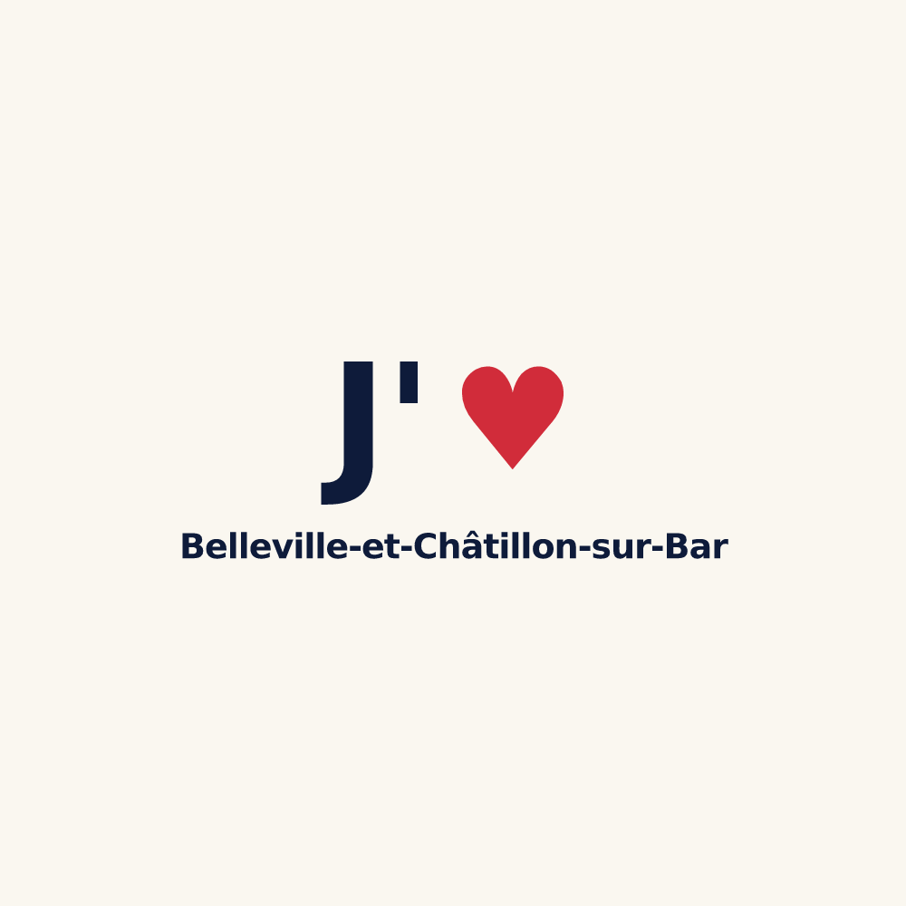 Tasse personnalisée Belleville-et-Châtillon-sur-Bar — design J'aime Belleville-et-Châtillon-sur-Bar