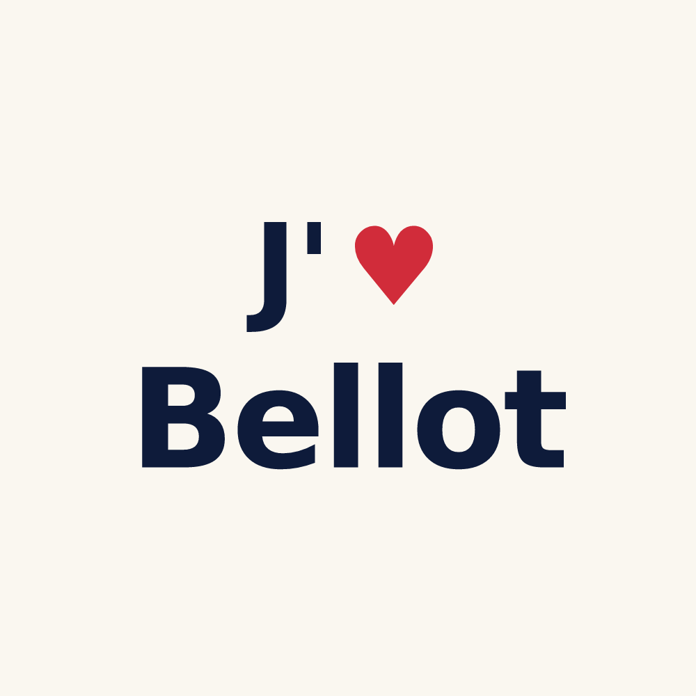 Tasse personnalisée Bellot — design J'aime Bellot