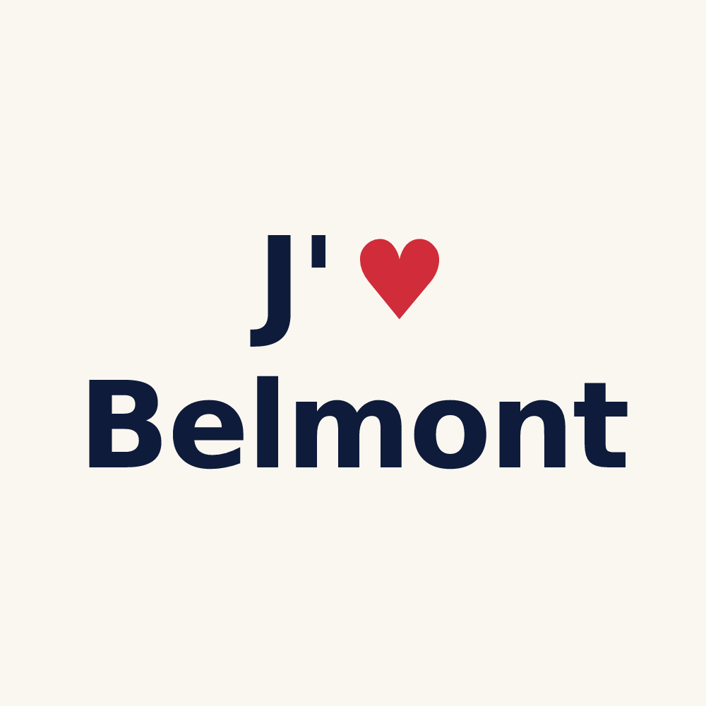 Tasse personnalisée Belmont — design J'aime Belmont