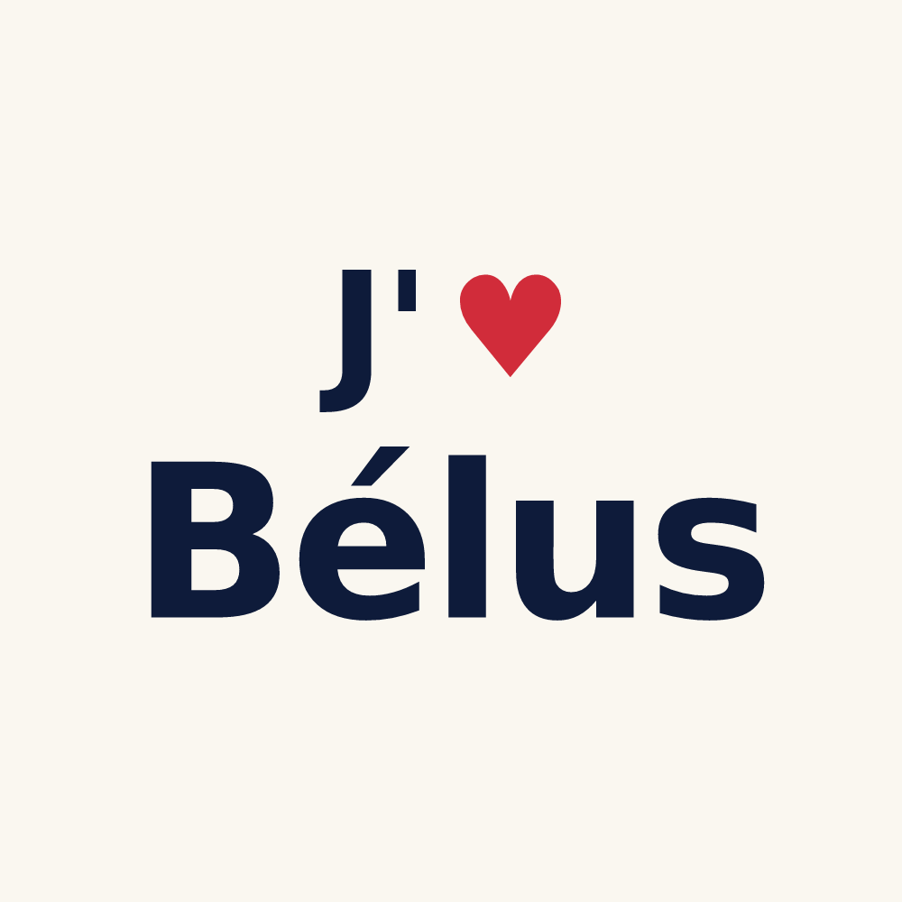 Tasse personnalisée Bélus — design J'aime Bélus