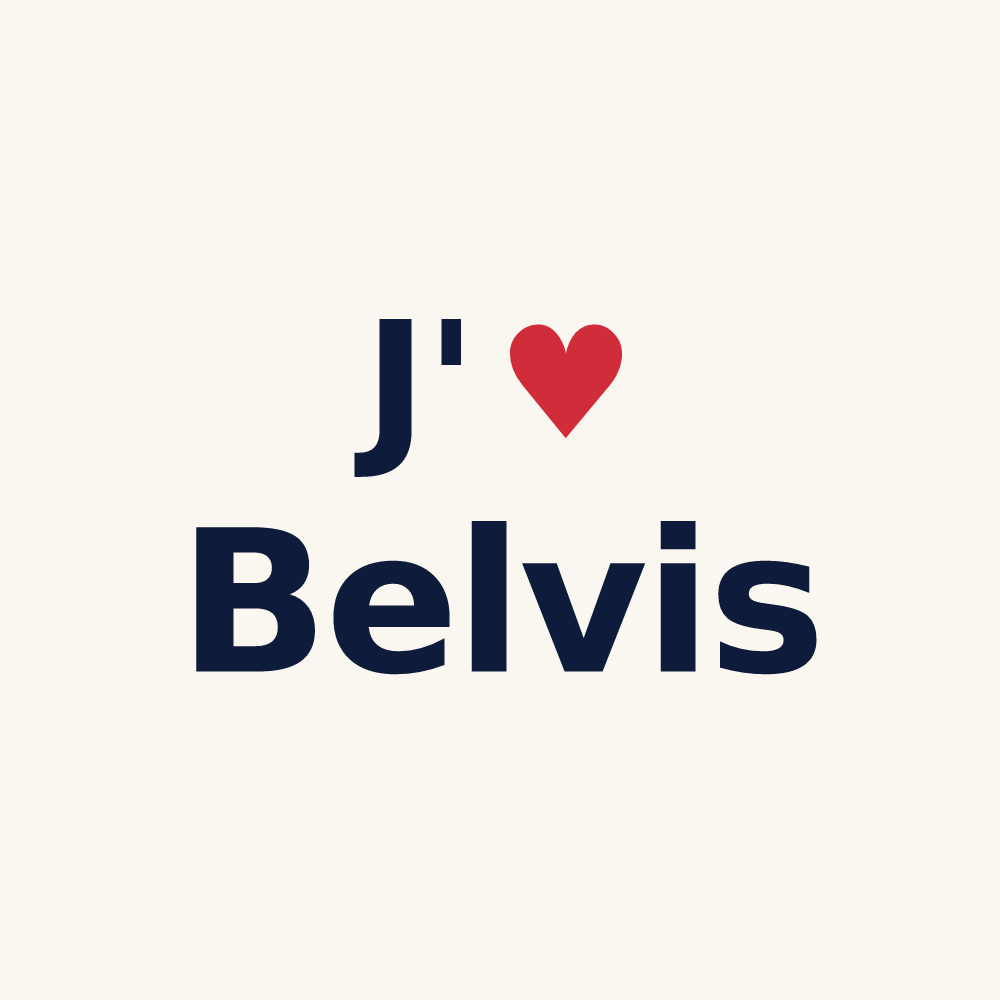 Tasse personnalisée Belvis — design J'aime Belvis
