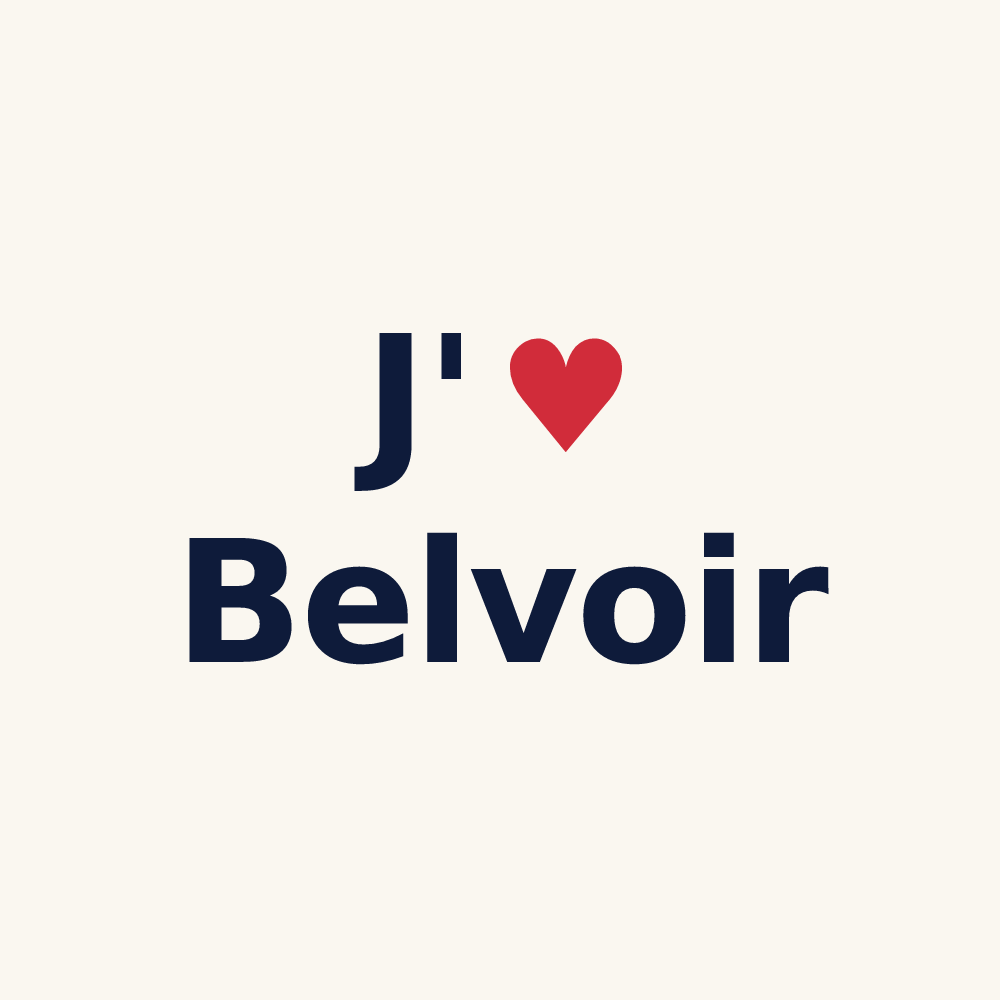 Tasse personnalisée Belvoir — design J'aime Belvoir