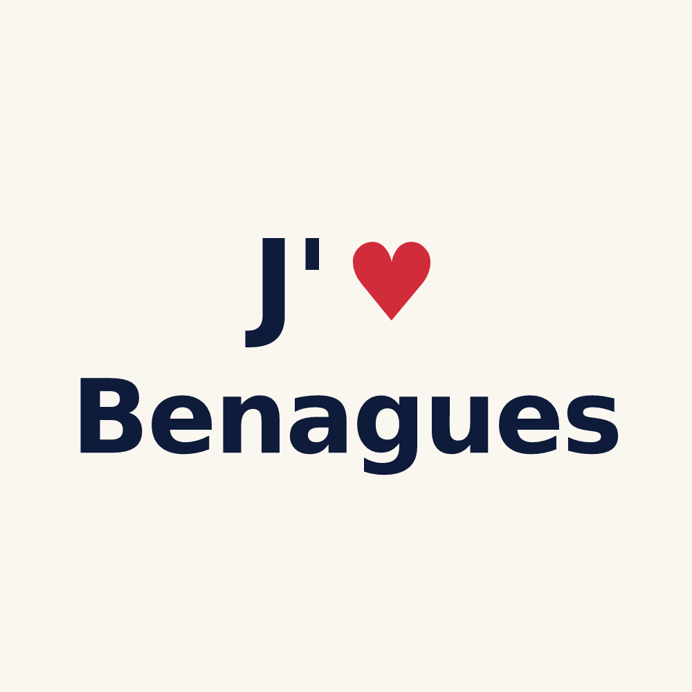 Tasse personnalisée Benagues — design J'aime Benagues