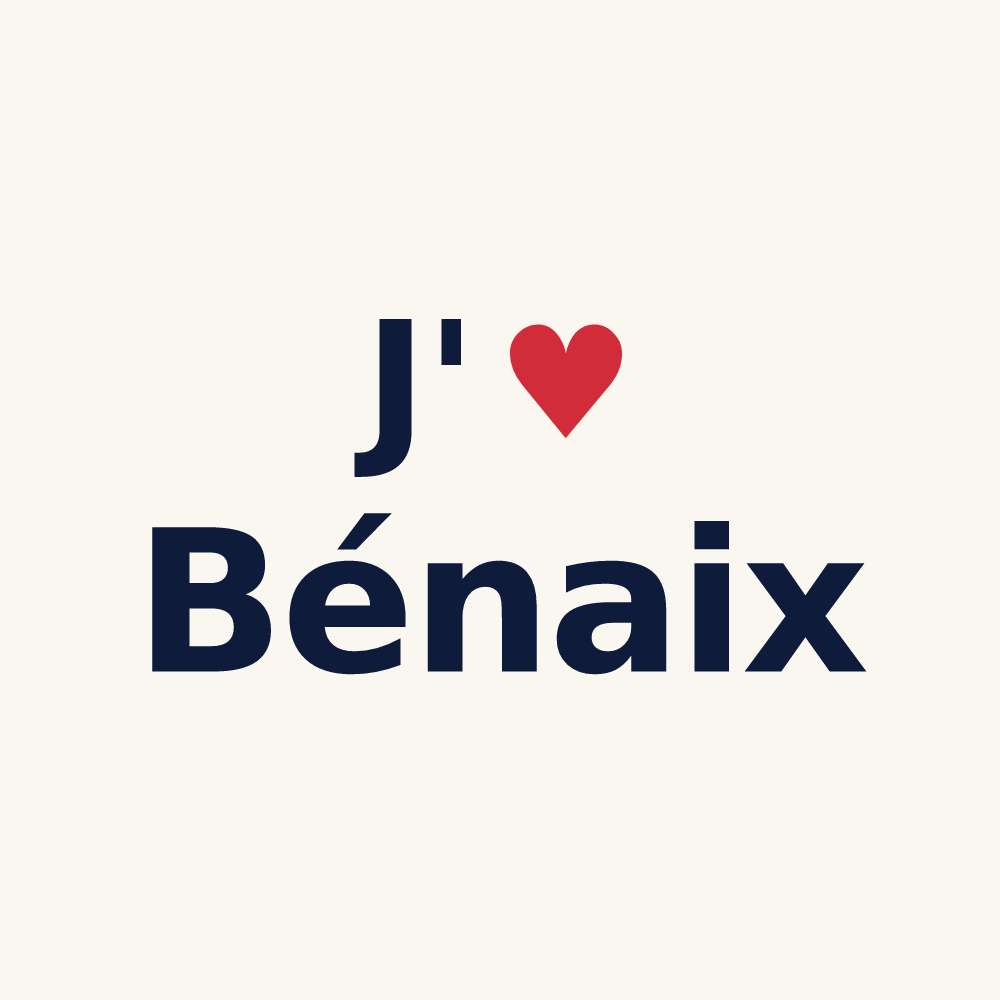 Tasse personnalisée Bénaix — design J'aime Bénaix