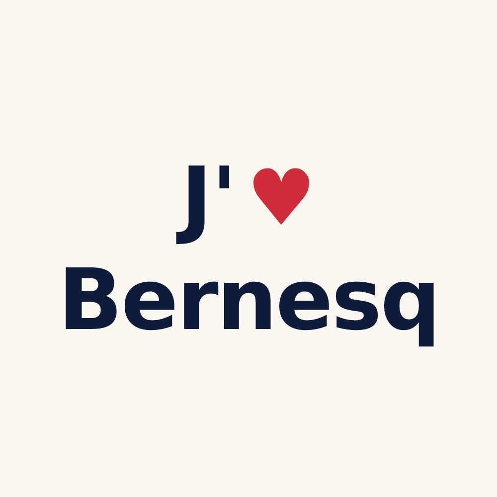 Tasse personnalisée Bernesq — design J'aime Bernesq