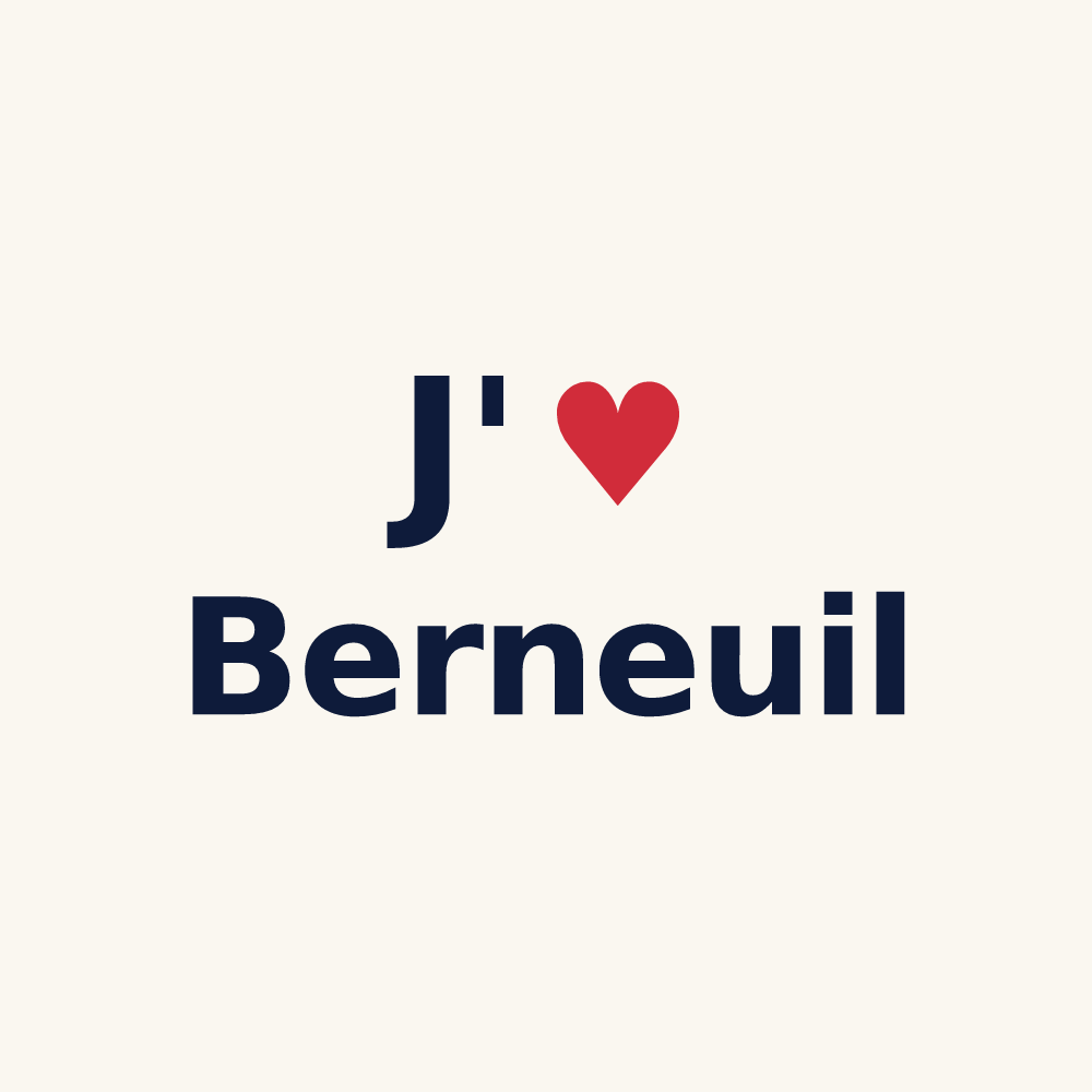 Tasse personnalisée Berneuil — design « J'aime Berneuil » imprimé sur la tasse