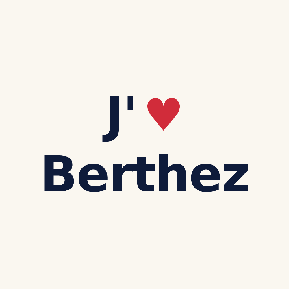 Tasse personnalisée Berthez — design « J'aime Berthez » imprimé sur la tasse