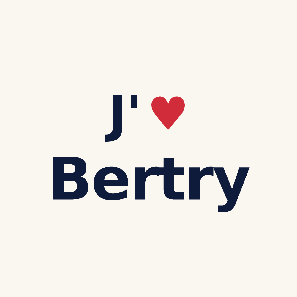 Tasse personnalisée Bertry — design « J'aime Bertry » imprimé sur la tasse