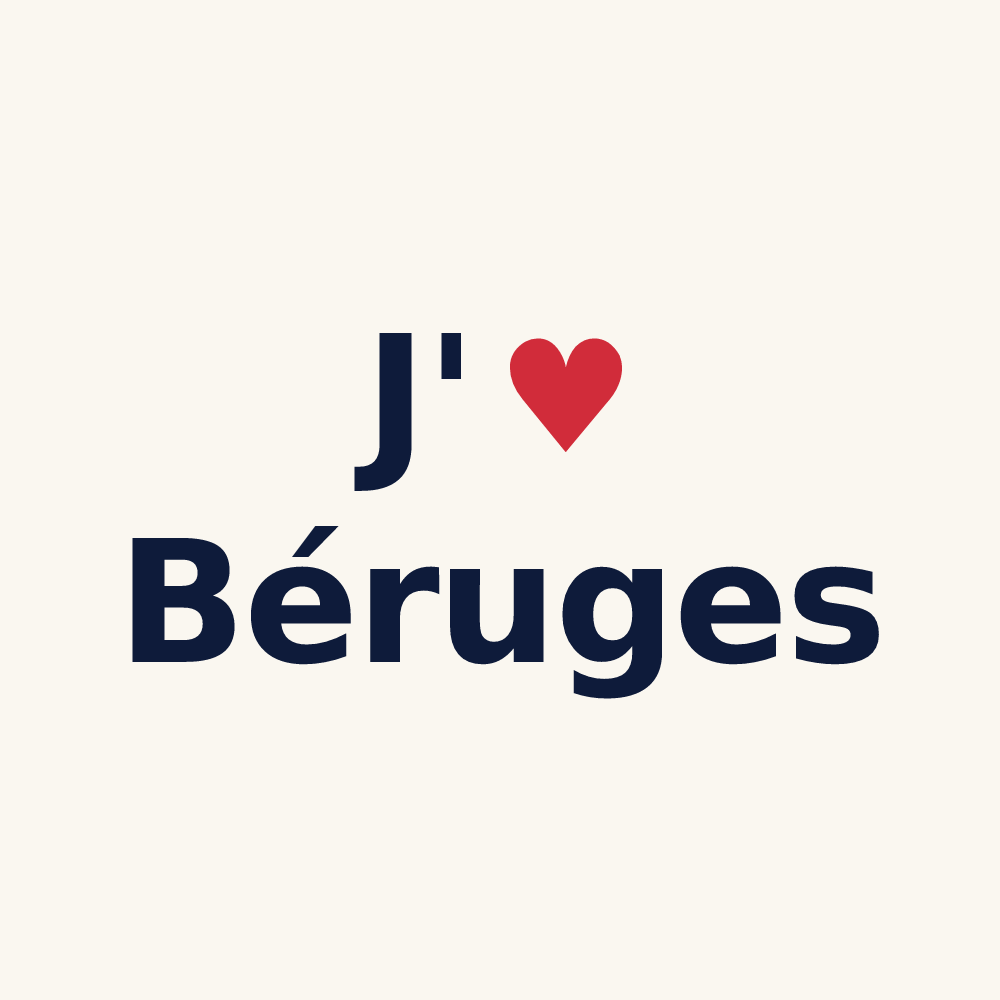 Tasse personnalisée Béruges — design J'aime Béruges