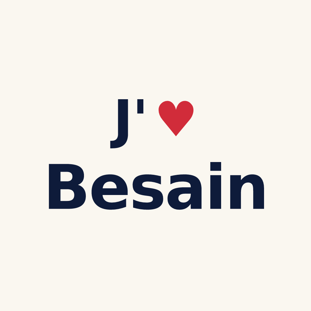 Tasse personnalisée Besain — design J'aime Besain