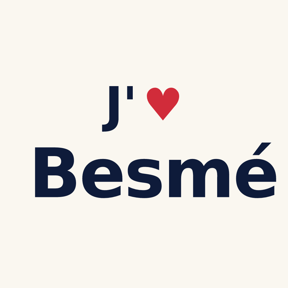 Tasse personnalisée Besmé — design « J'aime Besmé » imprimé sur la tasse