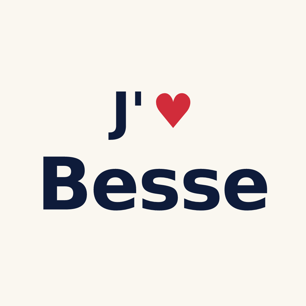 Tasse personnalisée Besse — design J'aime Besse