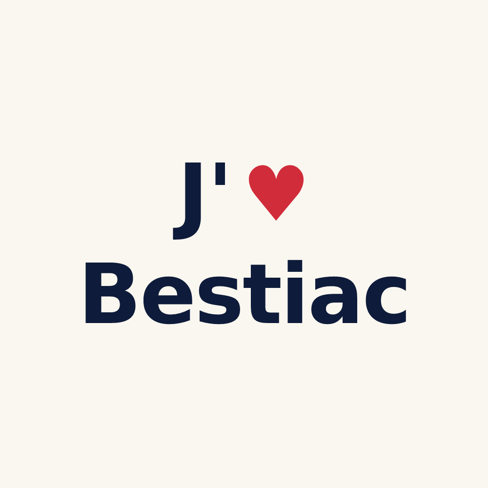 Tasse personnalisée Bestiac — design « J'aime Bestiac » imprimé sur la tasse