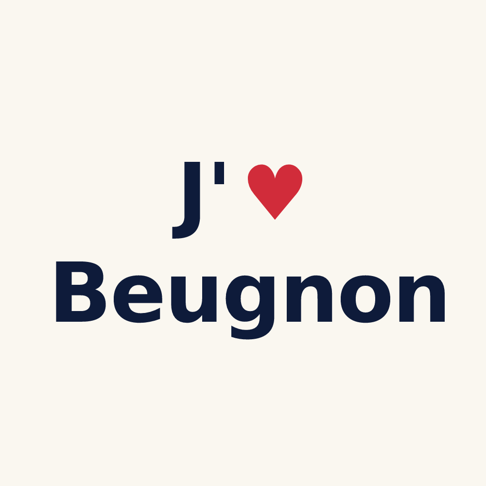 Tasse personnalisée Beugnon — design J'aime Beugnon