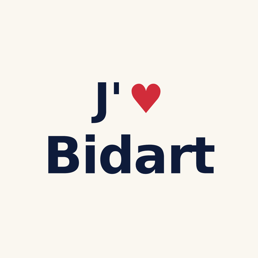Tasse personnalisée Bidart — design « J'aime Bidart » imprimé sur la tasse