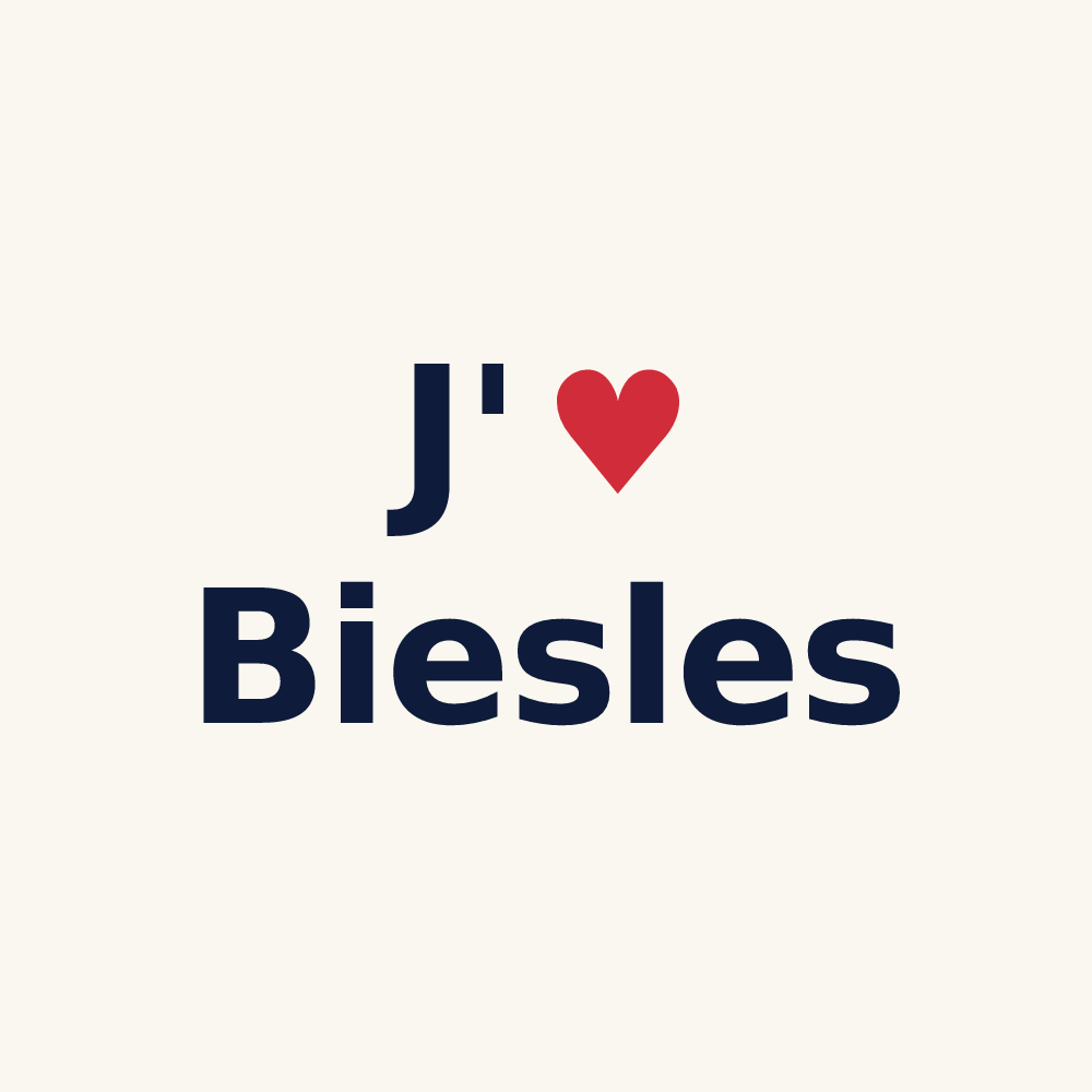 Tasse personnalisée Biesles — design J'aime Biesles