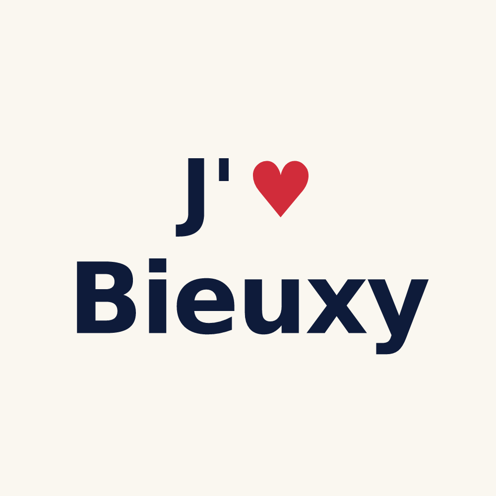 Tasse personnalisée Bieuxy — design J'aime Bieuxy