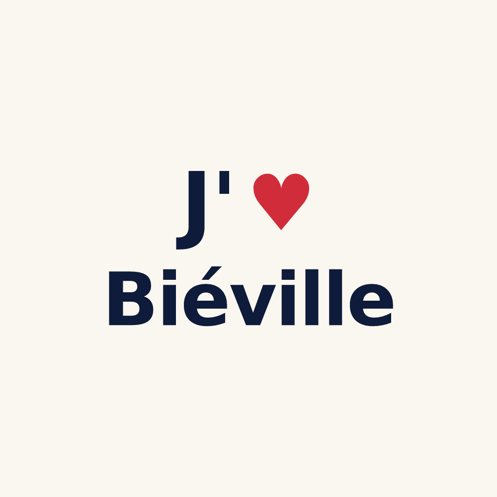 Tasse personnalisée Biéville — design J'aime Biéville