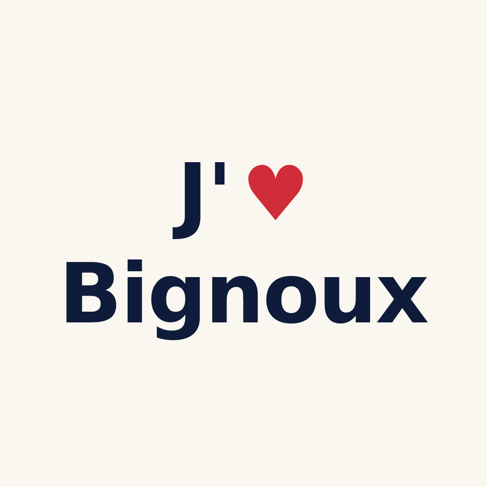 Tasse personnalisée Bignoux — design J'aime Bignoux