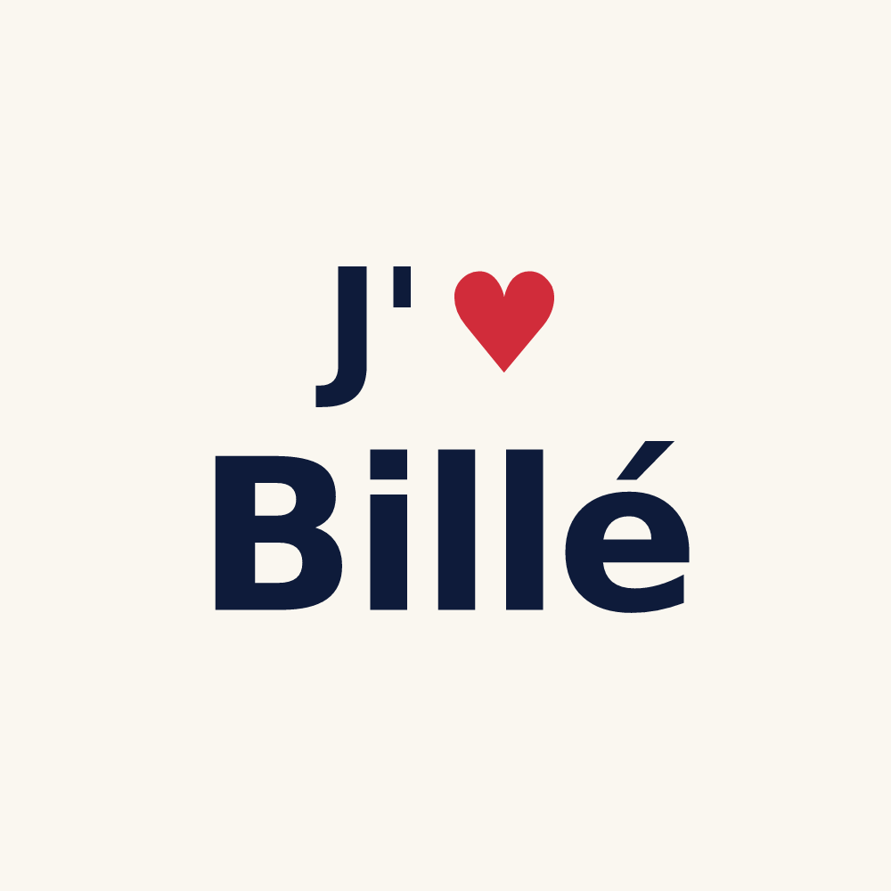 Tasse personnalisée Billé — design J'aime Billé