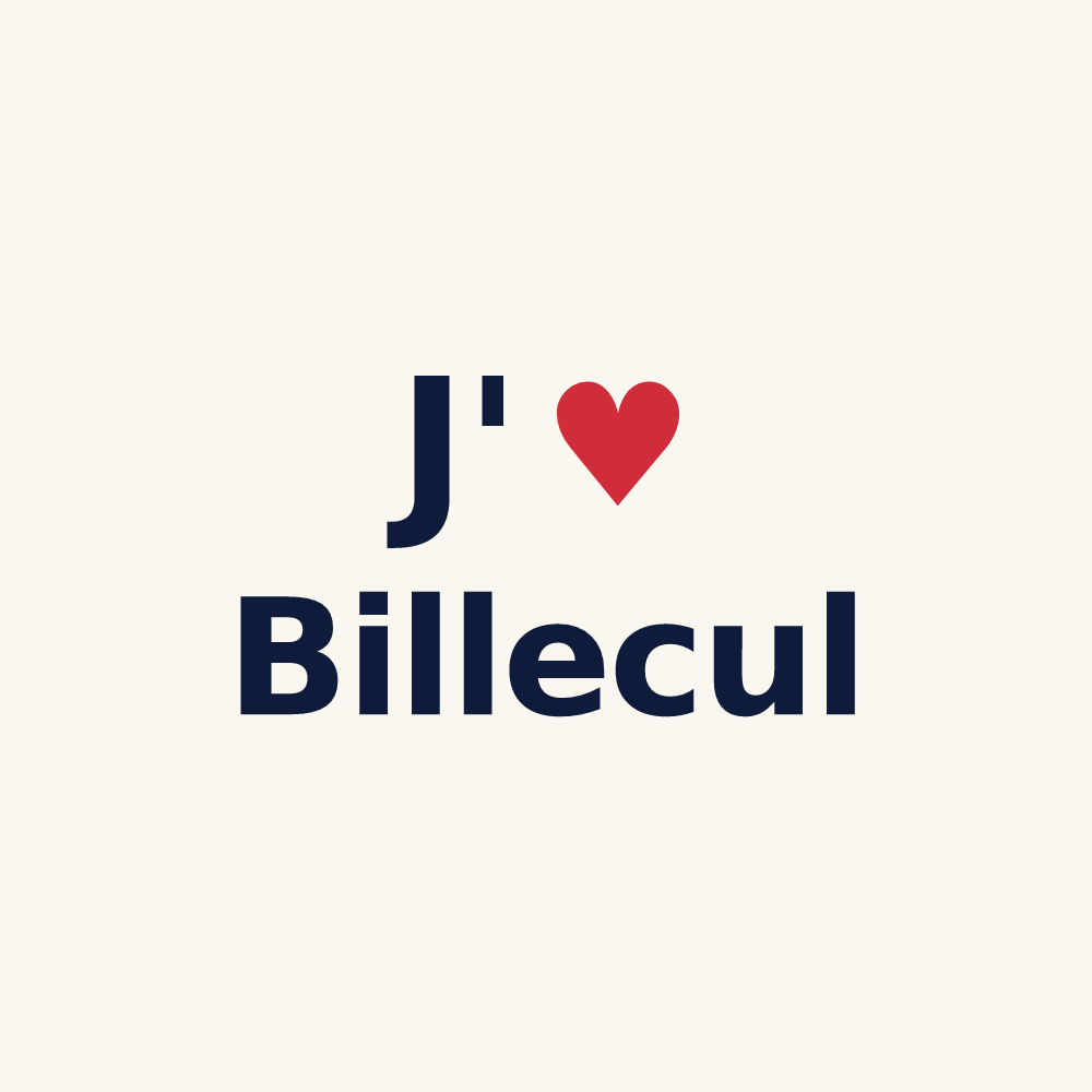 Tasse personnalisée Billecul — design J'aime Billecul