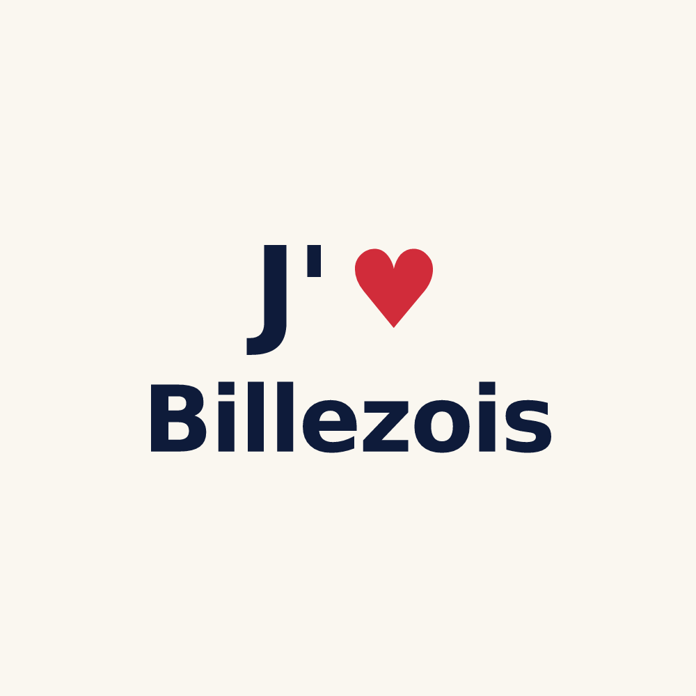 Tasse personnalisée Billezois — design « J'aime Billezois » imprimé sur la tasse
