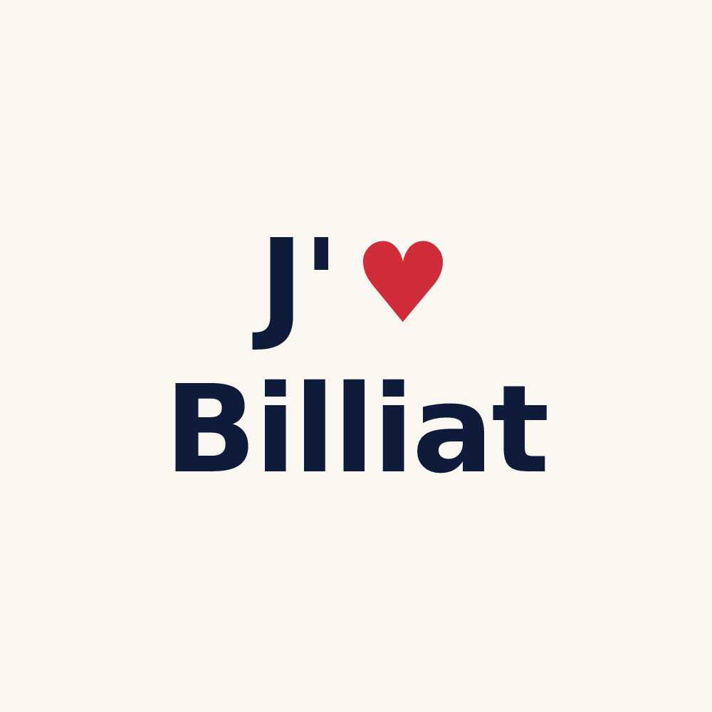 Tasse personnalisée Billiat — design J'aime Billiat