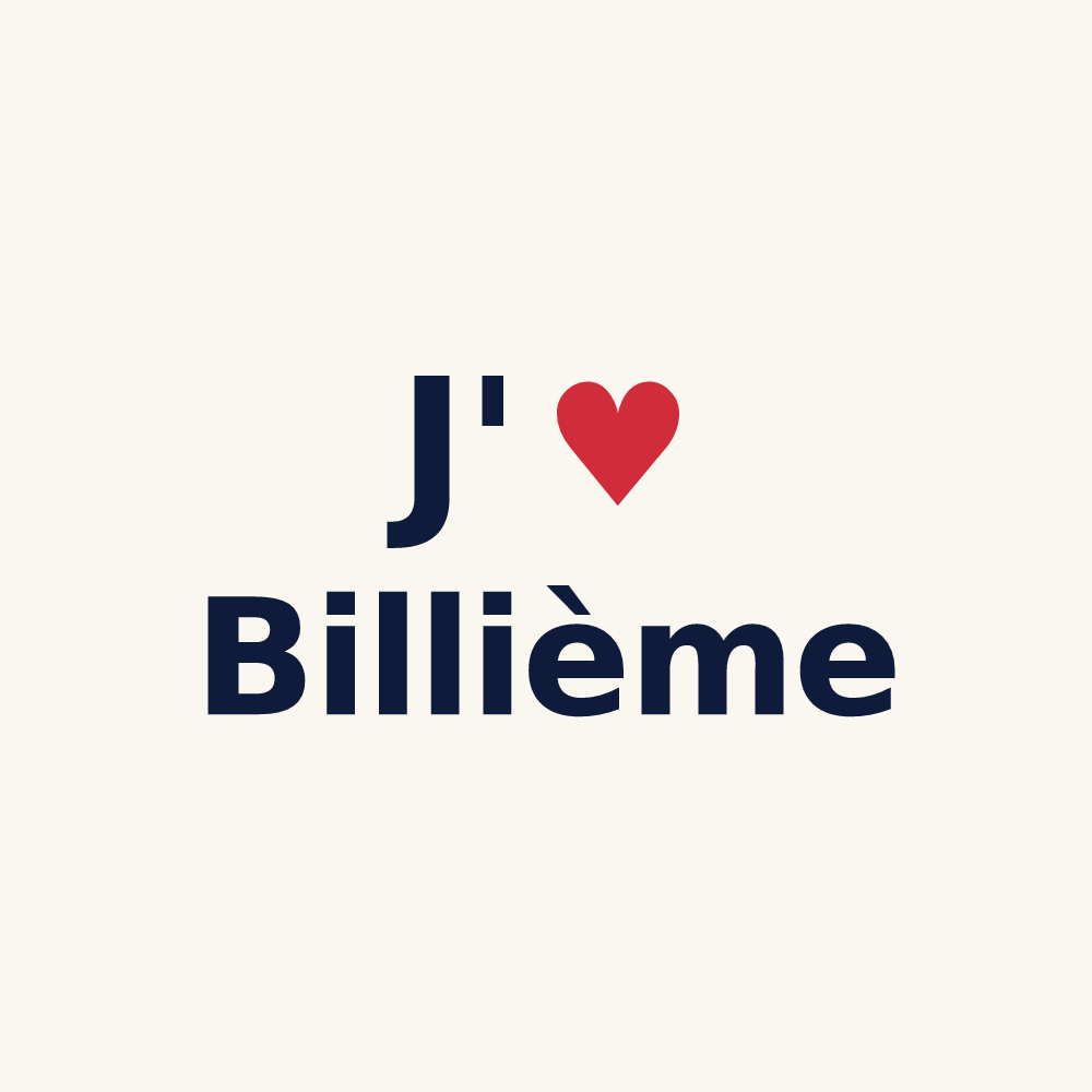 Tasse personnalisée Billième — design J'aime Billième