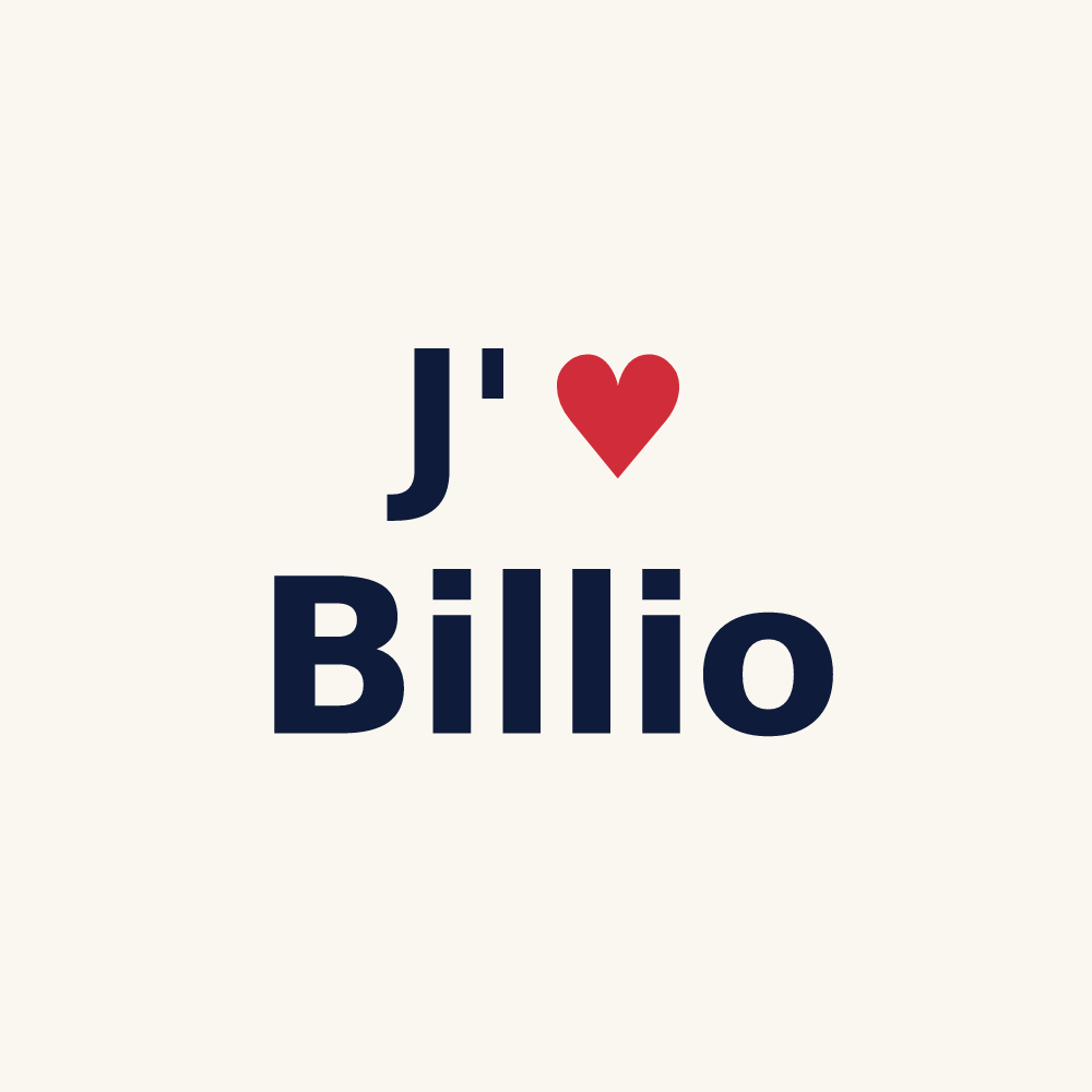 Tasse personnalisée Billio — design J'aime Billio