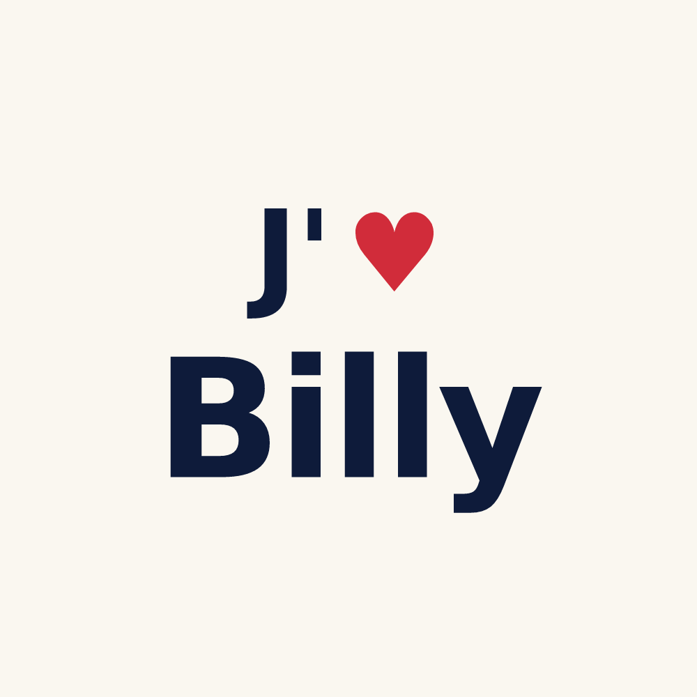 Tasse personnalisée Billy — design J'aime Billy