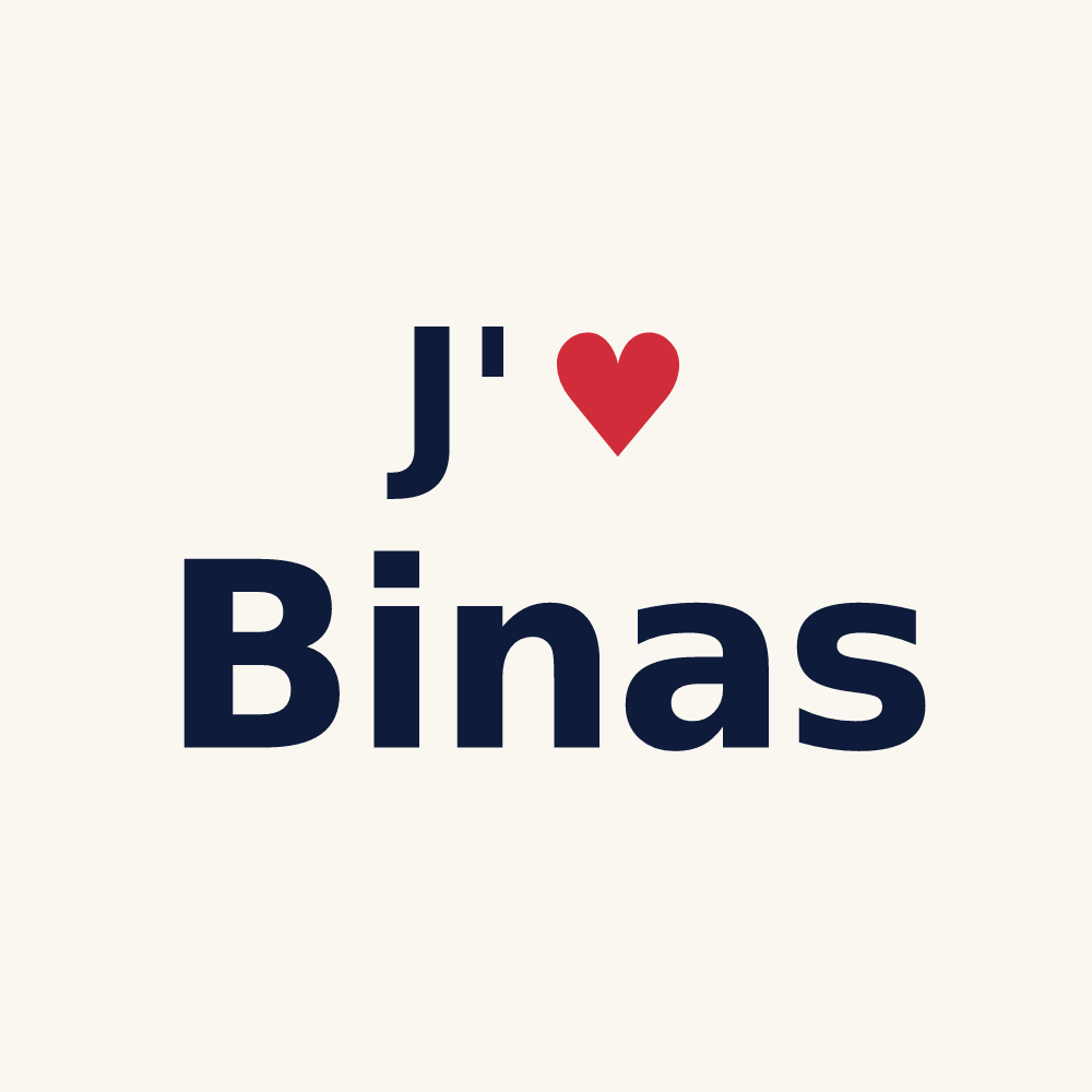 Tasse personnalisée Binas — design J'aime Binas
