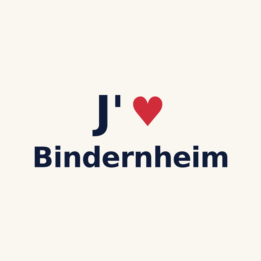 Tasse personnalisée Bindernheim — design « J'aime Bindernheim » imprimé sur la tasse