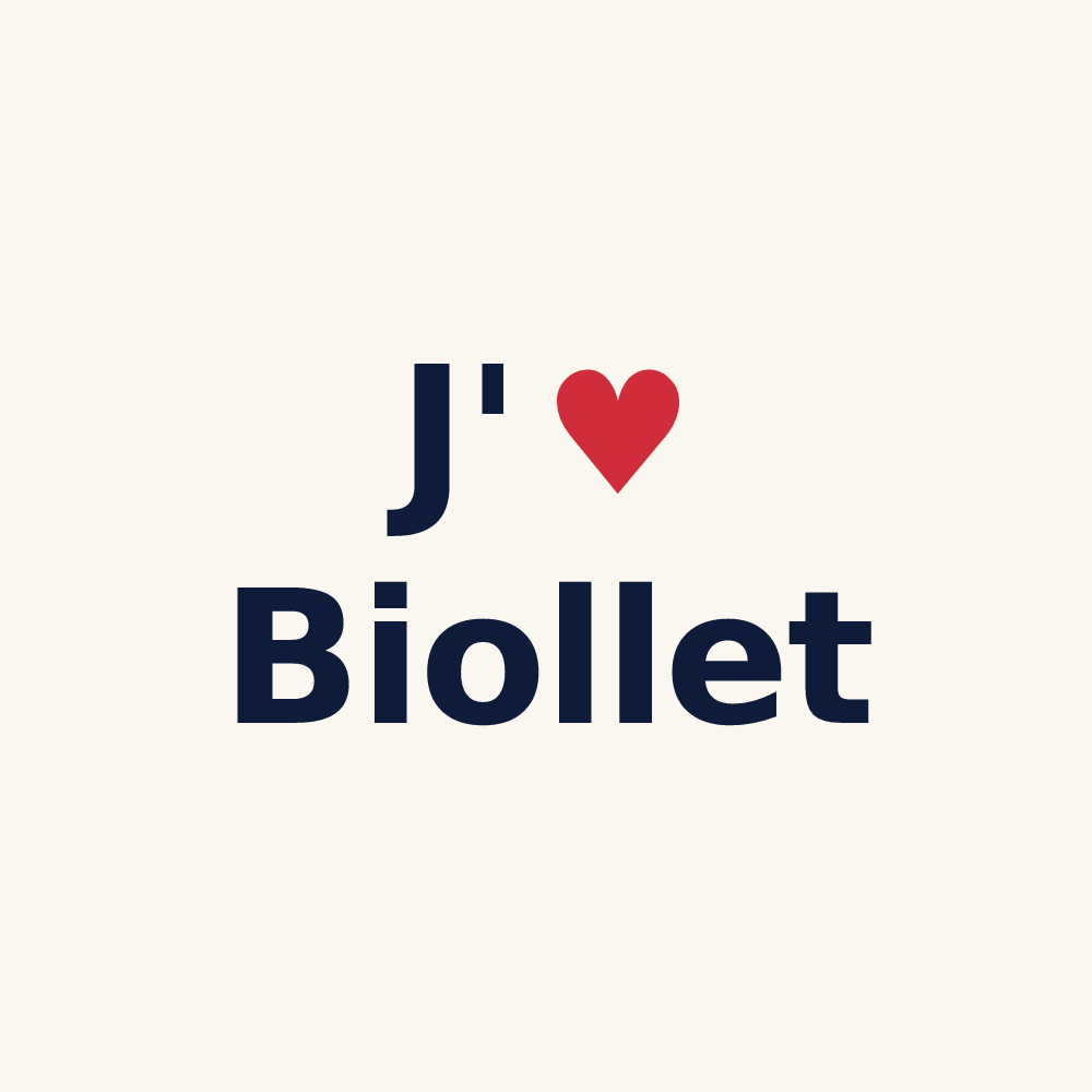 Tasse personnalisée Biollet — design J'aime Biollet