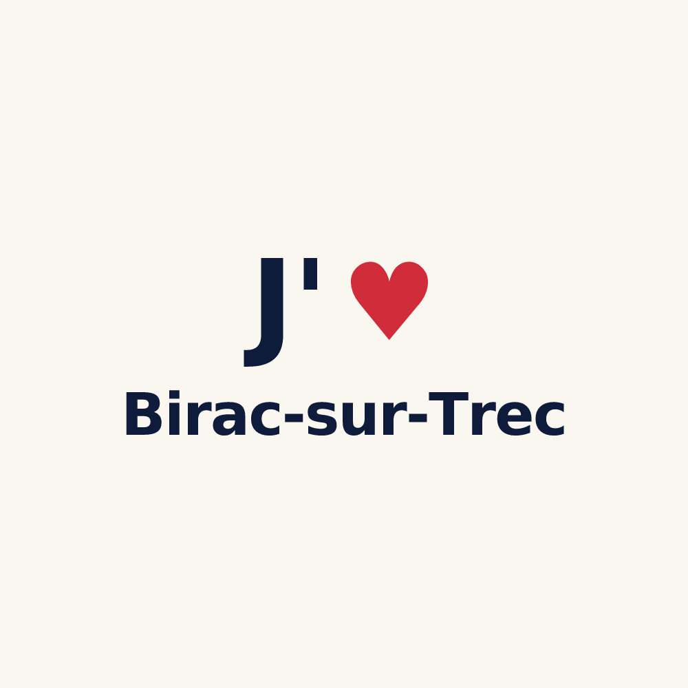 Tasse personnalisée Birac-sur-Trec — design « J'aime Birac-sur-Trec » imprimé sur la tasse